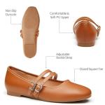 Comfortable Brown Mary Jane Flats for Women