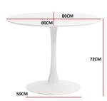 Modern 80cm Round White Dining Table