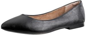 Amazon Essentials Women's Black Faux Leather Flats
