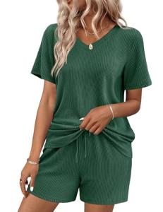 Ekouaer Women’s Short Sleeve Lounge Pajama Set