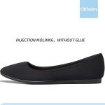 Women's Black Slip-On Round Toe Ballet Flats