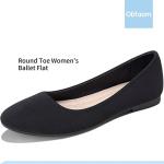 Women's Black Slip-On Round Toe Ballet Flats