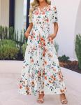 ZESICA Women's Floral Boho Maxi Dress