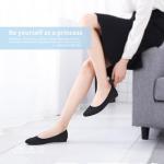 Women's Black Slip-On Round Toe Ballet Flats