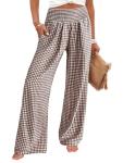 ANRABESS Women's Gingham Palazzo Pants with Pockets