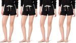 Amazon Essentials Women's Lightweight Breathable Lounge Terry Pajama Shorts with Elastic Waist, Drawstring, Black, Large