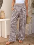 ANRABESS Women's Gingham Palazzo Pants with Pockets