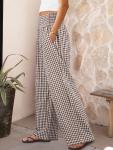 ANRABESS Women's Gingham Palazzo Pants with Pockets
