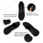 MUSSHOE Comfortable Ballet Flats for Women: Round Toe Women Loafers - Casual Slip on Ballerina Flats for Professional Woman Aged 25-45 Work Dressy Wedding,All Black 8