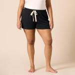 Amazon Essentials Women's Lightweight Breathable Lounge Terry Pajama Shorts with Elastic Waist, Drawstring, Black, Large