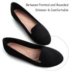 Comfortable Black Round Toe Ballet Flats for Women