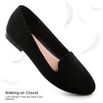 Comfortable Black Round Toe Ballet Flats for Women