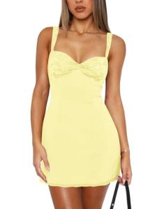 Yellow Sleeveless Summer Mini Bodycon Dress