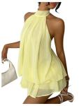 Verdusa Women's Chiffon Halter Mini Wedding Dress