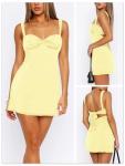 Yellow Sleeveless Summer Mini Bodycon Dress