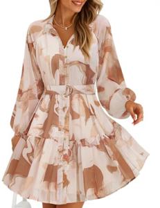 ZESICA Women's Floral Mini Dress - A-Line Style