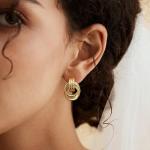 Trendy Gold Plated Knot Dangle Earrings for Women
