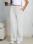 Trendy Women’s Fleece-Lined Wide Leg Sweatpants