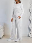 LILLUSORY Women’s 2-Piece Lounge Set in Oatmeal Grey