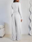 LILLUSORY Women’s 2-Piece Lounge Set in Oatmeal Grey