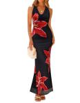 ZESICA Floral Print Maxi Dress for Weddings