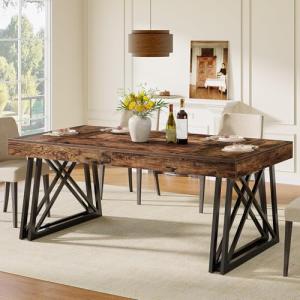 Tribesigns Farmhouse Dining Table for 4-6