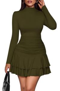 PRETTYGARDEN Women’s Long Sleeve Mock Neck Mini Dress