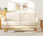 Vesgantti 2-Seater Beige Corduroy Loveseat Sofa