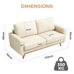 Vesgantti 2-Seater Beige Corduroy Loveseat Sofa