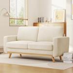 Vesgantti 2-Seater Beige Corduroy Loveseat Sofa