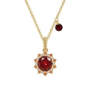 MEVECCO Gold-Plated Birthstone Sun Necklace for Women
