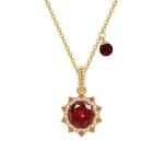 MEVECCO Gold-Plated Birthstone Sun Necklace for Women