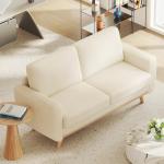 Vesgantti 2-Seater Beige Corduroy Loveseat Sofa