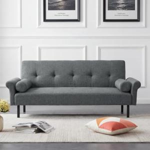 Panana Gray Linen 3-Seater Sofa Bed