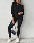Chicme Two-Piece Knit Lounge Outfit Set