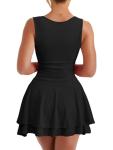 Kaximil Women's Black Square Neck Party Mini Dress
