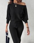 Chicme Two-Piece Knit Lounge Outfit Set