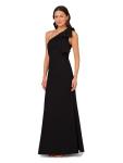 Adrianna Papell One-Shoulder Black Evening Gown