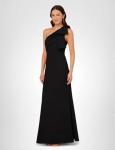 Adrianna Papell One-Shoulder Black Evening Gown