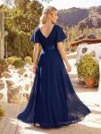 Navy Blue Chiffon Empire Waist Summer Dress