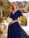Navy Blue Chiffon Empire Waist Summer Dress