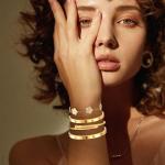 4-Pack 18K Gold Plated Bracelets for Women