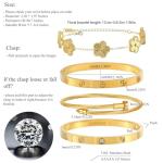4-Pack 18K Gold Plated Bracelets for Women