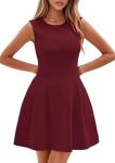 Elegant Dark Red A-Line Summer Dress for Women