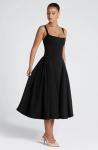 Elegant Black Swing Midi Dress for Women