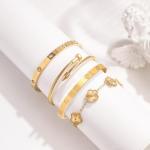 4-Pack 18K Gold Plated Bracelets for Women