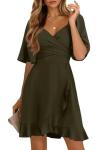 Dokotoo Women's V-Neck Tiered Mini Dress