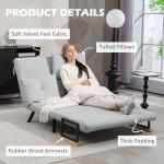 HOMCOM 2 Seater Velvet Sofa Bed with Cushions