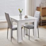 Modern White Square Dining Table for Small Spaces