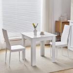 Modern White Square Dining Table for Small Spaces